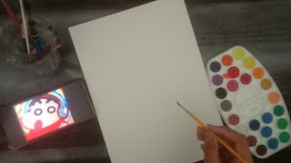 shinchan painting using camel Water colour /time-lapse video