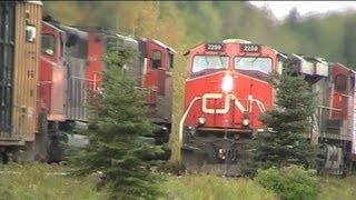 CN Train Spotting: CN 8964 \u0026 5299 (589) Meets CN 2259 \u0026 2226 (412) At Bicker Dike AB 3/13 9/9/12