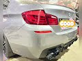 新竹龍嚎手工排氣管 2011年_bmw528_na_3.0 中段直通 63mm閥門尾桶 繞管 u0026四出尾飾管