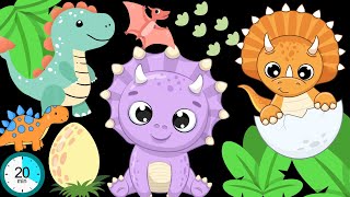 BABY DINOSAUR | BABY SENSORY | CALMING MUSIC | HIGH CONTRAST