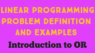 Formulation of LPP with example|introduction to OR,#lppformulation,#linearprogramming