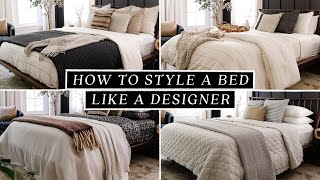 HOW TO STYLE A BED LIKE A DESIGNER! 🛏️ Budget Friendly + Easy to Recreate! (4 DIY Bed Ideas)
