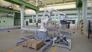 ABB IRB 460 palletizing with automatic tool changer mechanism