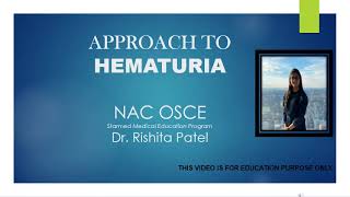 NAC OSCE   -  hematuria NAC OSCE  best course STARMED  in Canada www.mededucanda.com