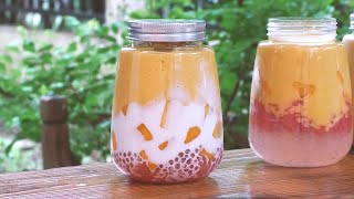 Mango and grapefruit are easy to make delicious drinks🍹#beveragemaking#drinks