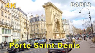 Walking along Boulevard Montmartre to Boulevard Saint-Martin, Paris France [4K UHD]