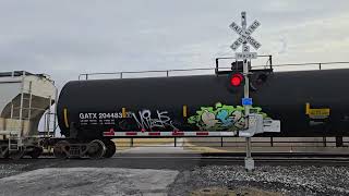 CSX 3073 Leads Solo on Manifest East | Weston Rd. Railroad Crossing, Hoytville, OH