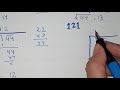 find square root by division method in urdu square root of 121 √121