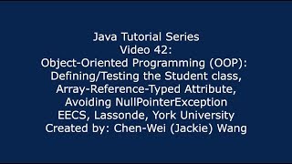 EECS1021 Java Tutorial 42