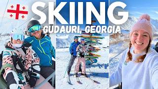 SKIING VLOG! ⛷️ Gudauri, Georgia 🇬🇪 affordable ski resort Europe, night skiing & BEST blue runs 🎿