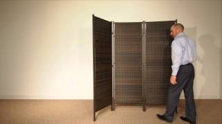 3-Panel Folding Wicker Partition by Versare