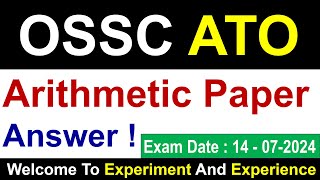 OSSC ATO 2024 Arithmetic Answer KEy | #ossc #osscato #osscexam #osschsl