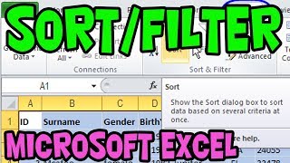 HOW TO SORT AND FILTER DATA IN MICROSOFT EXCEL 2016 - OFFICE 365 [TUTORIAL]