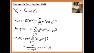Geometric Distribution Moment Generating Function Proof