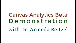 Canvas Analytics Beta Demonstration