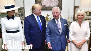 Camilla winks at the camera as the Trumps come for tea