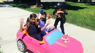 Kids Power Wheels Ride on Car Police Pretend Play!!