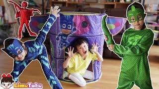 [20분] 라임의 파자마 삼총사로 변신 장난감 놀이 종합편 | pj masks full episodes | LimeTube toy review