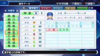 【'18パワプロ選手能力】DeNA 8 神里和毅選手