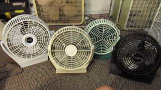 All four generations of Lasko Breeze Machines