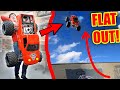 GIANT RC Car Primal Raminator hits SKATE PARK (broke it)