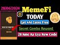 28 June || memefi 2m coin combo | memefi today combo