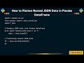 How to Flatten Nested JSON Data in Pandas DataFrame