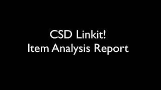 LinkIt! Item Analysis Report