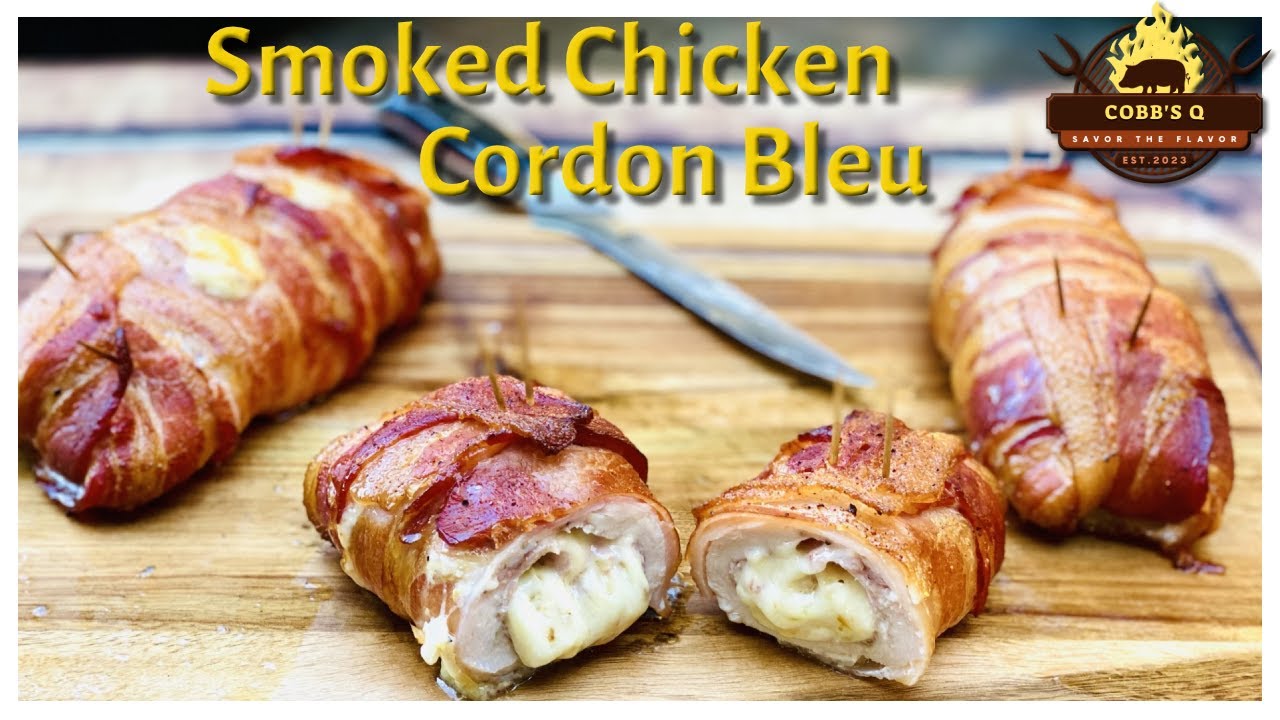 Bacon-wrapped Smoked Chicken Cordon Bleu | Big Green Egg - YouTube