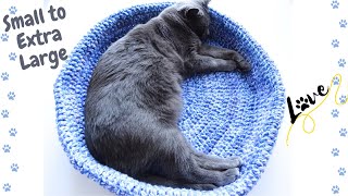 Cozy Crochet Pet Bed: Spoil Your Fur Baby! | Small to Extra Large Crochet Cat or Dog Bed