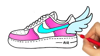 HOW TO DRAW NIKE SHOES EASY STEP BY STEP