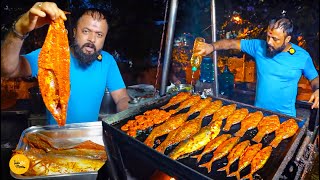 Bangalore Fish King Making Biggest Tawa Masala Fish Fry Rs. 50/- Only l Karnataka Food