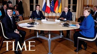 Russia President Putin And Ukraine President Zelensky Sit Down For Peace Talks For First Time | TIME