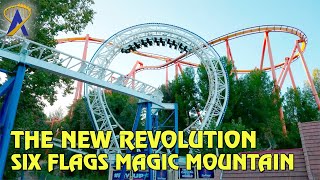 The New Revolution Roller Coaster POV at Six Flags Magic Mountain