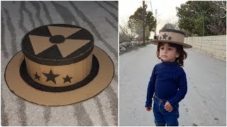 How to make a hat out of cardboard , كيفية عمل قبعة من كرتون🎩