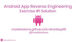 Android App Reverse Engineering - Exercise #1 Solution
