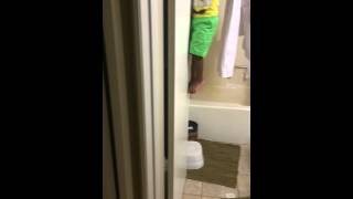 4-year-old stuck on bathroom door