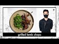 grilled lamb chops over binchotan #shorts