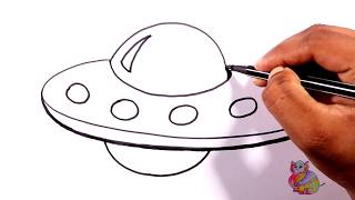 Art154 | How to draw a spaceship - Step by Step for Beginners | How to draw spaceship easy | Drawing