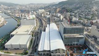 西九州新幹線開業を来月に控えた長崎駅をドローンで空撮（2022年8月22日）