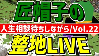 【Minecraft】匠帽子の「人生相談待ちしながらマイクラ整地/vol.22」