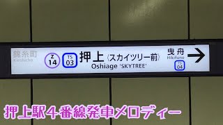 Z14-4【半蔵門線】《スタートアップ》押上＜スカイツリー前＞駅４番線発車メロディー ( TS03-4【東武スカイツリーライン】)