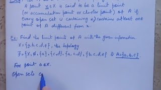 Limit Points In Topology [Introduction to topology]