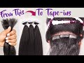 😱SHE BROKE THE CODE!!! DIY $2 TAPE-INS with Straight Kanekalon hair!!!