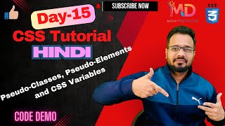 CSS Full Course Day 15 [Hindi] 💻 | Pseudo-classes, Pseudo-elements & Variables! 🚀 | Mohit Decodes