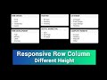 Responsive Equal row columns of different height using HTML5 & CSS3