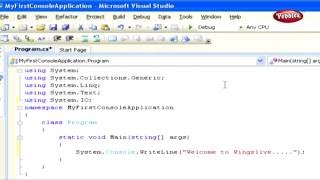 Learn C Sharp C# Net Framework | My First C# Program