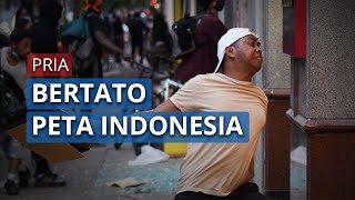 Sosok Pria Bertato Peta Indonesia yang Ikut Demo George Floyd