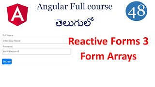 Form array in angular | Angular form array in Telugu | Reactive Forms in angular | Angular tutorials