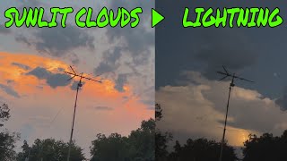 Beautiful sunlit clouds turn into lightning storm - NatureScape-db